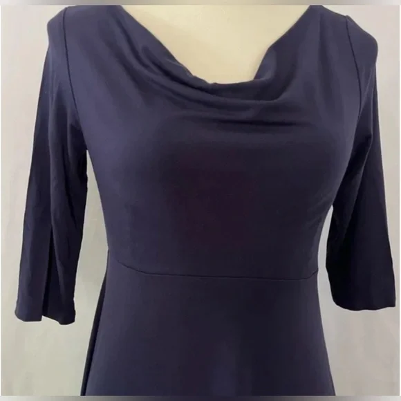 Eileen Fisher Elegant Navy Blue Women's Dress - Picture 2 of 7